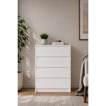 Nolm 4 Çekmeceli Şifonyer G:76 D:40 Y:100 Cm / Beyaz