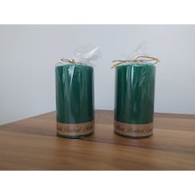 Bozkurt 7*12 Cm Silindir Mum 2' Li Yeşil Set (471575283)