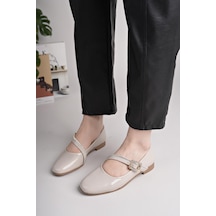 Nesilshoes Nesil Shoes Swell 20821 Ten Rugan Tokası Taşlı Kadın Babet