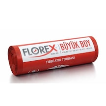 Florex Baskılı Büyük Boy Tıbbi Atık Torbası 10 Adet Kırmızı 60 x 85 CM