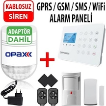 Opax-575 Gprs/Gsm/Sms/Wıfı Alarm Paneli Ve Bgr-08 Kablosuz Siren