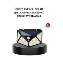 Solar Bahçe Lambası 100 Led Hareket Sensörlü Güneş Enerjili Aydınlatma ANTRASİT