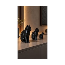 Geometrik Kedi Biblo Seti Siyah - 903190199