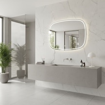 80x100 Cm Soft Oval Led Banyo Aynası Dokunmatik, Dimmerli Beyaz Işık 6500k Beyaz