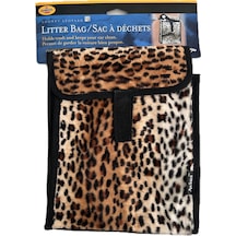 Leopar Desenli Oto Koltuk Arkası Organizer Çanta 21x19x7cm