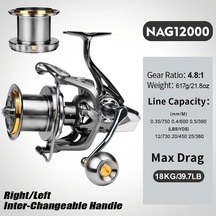 Motion003 Proberos Nag12000 Serisi Ambidextrous Aluminyum Dönen Olta Makarası Deniz Balıkçılık İçin Ideal