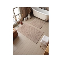 Buççin Online Mağaza Andaraa Pamuklu Banyo Paspas Takımı 60x100 50x60 Kahve+ Pamuk Polyester Kahverengi Çok Renkli