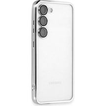 Samsung Samsung Uyumlu Galaxy S23 Plus Kılıf Razer Lensli Silikon - Gümüş