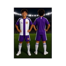 Yenteks Çocuk Halı Saha Futbol Forması Seti Mor-beyaz Forma+şort+çorap Mor Mor