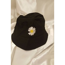 Şapka Bucket Şapka Balıkçı Kova Şapka Unisex Yuvarlak Şapka Papatya İşlemeli ÇoK Renkli Çok Renkli