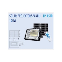 Lampist 100w Solar Led Projektör Güneş Enerjili Uzaktan Kumandalı Su Geçirmez Dış Mekan Sokak Ve Bahçe Aydınlatması