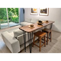 %100 Masif Bar Masası Mutfak Adası, Kahve Köşesi, Yemek Masası, Oturma Odası Bistro 120x40 Diğer