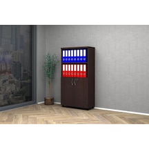 Yarım Kapak Ofis Dosya Dolabı 80x35x150 Wenge Çok Renkli