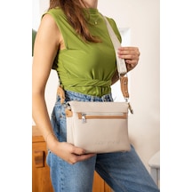 Just Polo Kadın Krem Taba Ayarlanabilir Uzun Askılı Omuz Çantası P346036mh Krem - Taba