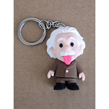 Albert Einstein Dil Çıkaran Hareketli Anahtarlık Ve Mini Dekoratif Figür 2 Adet