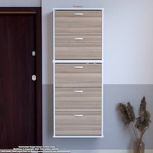 Modilayn Varbi Umay' 2 Li Asma Kapı Önü 52 X 181 X 25, 5 Cm Lik 5 Düşer Kapak 10 Göz Raf Bölmeli Ayakkabılık Cordoba - Beyaz