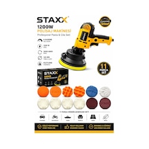 Staxx St9953m Oto Polisaj Pasta Cila Makinesi 125 Mm 11 Parça Polisaj Seti 6 Kademeli Hız Ayarlı