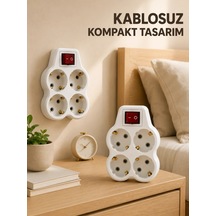 Ers 2 Li Set 4 Lü Priz Çoklayıcı Açma Kapama Anahtarlı Direkt Prize Takılan Adaptör Diğer