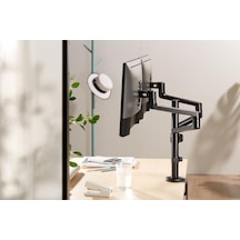Çift Kol Monitör Tutucu 17" - 32" Ekranlar İçin, 8kg Taşıma Kapasiteli, Vesa Uyumlu, Eğilebilir Döndürülebilir Kablo Kılavuzlu Ergonomik Lcd Led Ekran Kolları