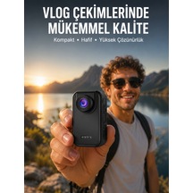 Vlog, Seyahat Ve Günlük Video Çekimleri İçin Mini Kamera Yeni Nesil - Lisinya