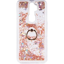 Teknomoda Oppo A5 2020 Kilif Sulu Simli Yüzüklü Standli Silikon 531864867
