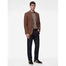 Koton Regular Fit Uzun Kollu Kapaklı Cepli Ekose Desenli Mono Yaka Blazer Ceket Kahverengi Ekose 6sam50009hw Kahverengi Ekoseli