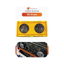 12v Krom Hella Oto Korna Seti Çiftli Universal Yüksek Sesli Metal Kasa Araç Kornası