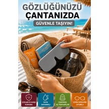 Gri Katlanabilir Silikon Gözlük Kılıfı Suya Dayanıklı Esnek Koruyucu Güneş Ve Numaralı Gözlük Kılıfı