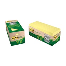 3 M Greener Notes, 3 X 3, Canary Yellow, 24 Pads/cabinet Paket Sarı 100 Yaprak Pouch Kendinden Yapışkanlı