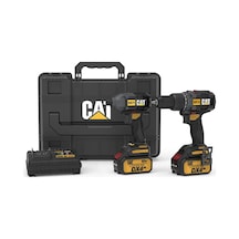 Cat DX12K.2 18Volt/4.0Ah Li-ion Çift Akülü Kömürsüz Profesyonel Şarjlı Darbeli Matkap + Dx71.2 Kömürsüz Darbeli Tornavida Kombo Set