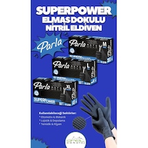 Parla Süperpower Çok Amaçlı Nitril Pudrasız Siyah Eldiven 50li Paket