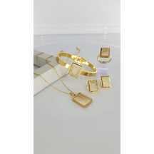 Lucky Çelik Takı Seti Sns30 Gümüş - Rose Gold