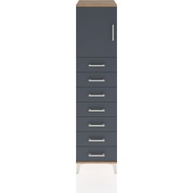 Hyperion Dolap Tek Raflı 7 Çekmeceli Tek Kapaklı 44x44x182 Çam-antrasit Atlas Çam
