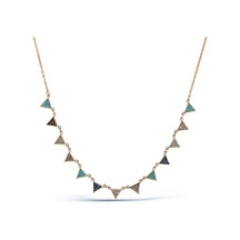 Kuyumcudukkani Multicolour Üçgen Parçalı Kolye-37117-r-m Rose Gold