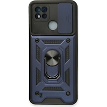 Realme C11 2021 Kılıf Pars Lens Yüzüklü Silikon Lacivert