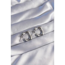 Çelik Kolye 316l Çelik Gümüş Renk Minimal Bubble Küpe