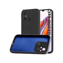 Xiaomi Redmi 12c Uyumlu Kılıf Kamera Korumalı Içi Kadife Süet Yumuşak Hisli Lansman Silikon Kapak Siyah