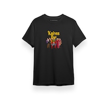 Knives Out Family Silhouette Siyah Kısa Kol Erkek Tshirt 001
