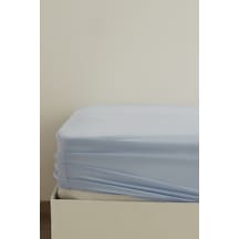 Karaca Home Basic %100 Pamuk Çift Kişilik Lastikli Çarşaf Mavi
