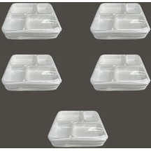 Dağyüce Tek Kullanımlık Köpük 4 Bölmeli Tabldot Köpük Tabak - 26.5x30 Cm. - 10 Adetlik 5 Paket
