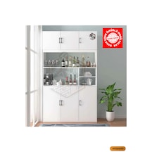 Tamamı Mdf 6 Kapaklı Açık Raflı Çok Amaçlı Mega Mutfak Dolabı/kil