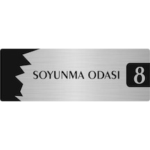Metal Departman Kapı İsimliği, Yönlendirme Levhası Soyunma Odası 8 5x20 Cm Gümüş Renk