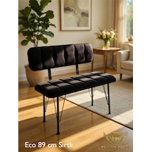 By Hakan Aşkın Metal Ayaklı Mdf 38x89 Cm Eco Sırtlı New Puf & Bench Bank Siyah Babyface