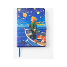 Özel Tasarım Küçük Prens Temalı Mıknatıs Kapaklı Defter - Through The Milky Way - Kayık Mavi