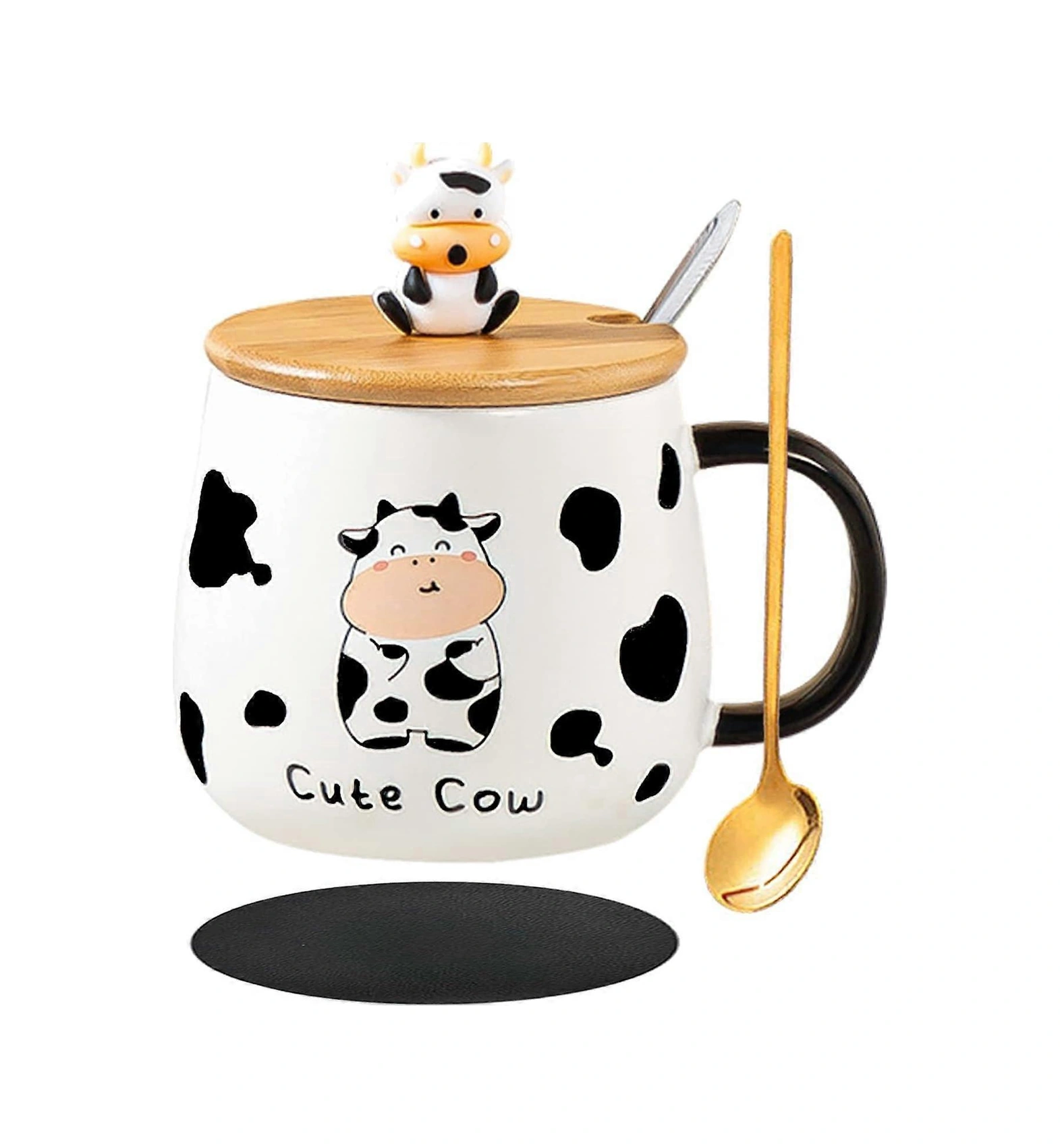 2025 Yeni İnek Kupa Kahve Kupası İnek Hediye 400ml Seramik Çay Kupası Diğer