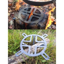 Bushcraft Outdoor Kamp İsveç Kütük Ocağı Gri