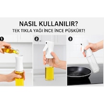 Cam Yağ Sprey Şişesi 200ml Püskürtmeli Yağdanlık, Cam Gövde, Airfryer, Fırın Ve Diyet Yemekler İçin Yağ Püskürtücü Şişe 001 Siyah