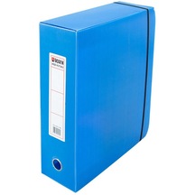 Üçgen Proje Kutusu Plastik Lastikli Battal Geniş 29x36x15 Cm Arşiv Kutusu Mavi 50 Li Paket