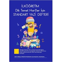 Nurdan İlköğretim Dik Temel Harfler İçin Standart Yazı Defteri Büyük Mavi Standart