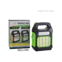 Yüksek Işık Kamp Feneri El Feneri Şarjlı Ve Güneş Enerjili 3w+1w Siyah - Yeşil